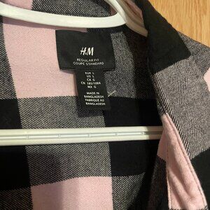 H & M Pink Flannel- Men's Large